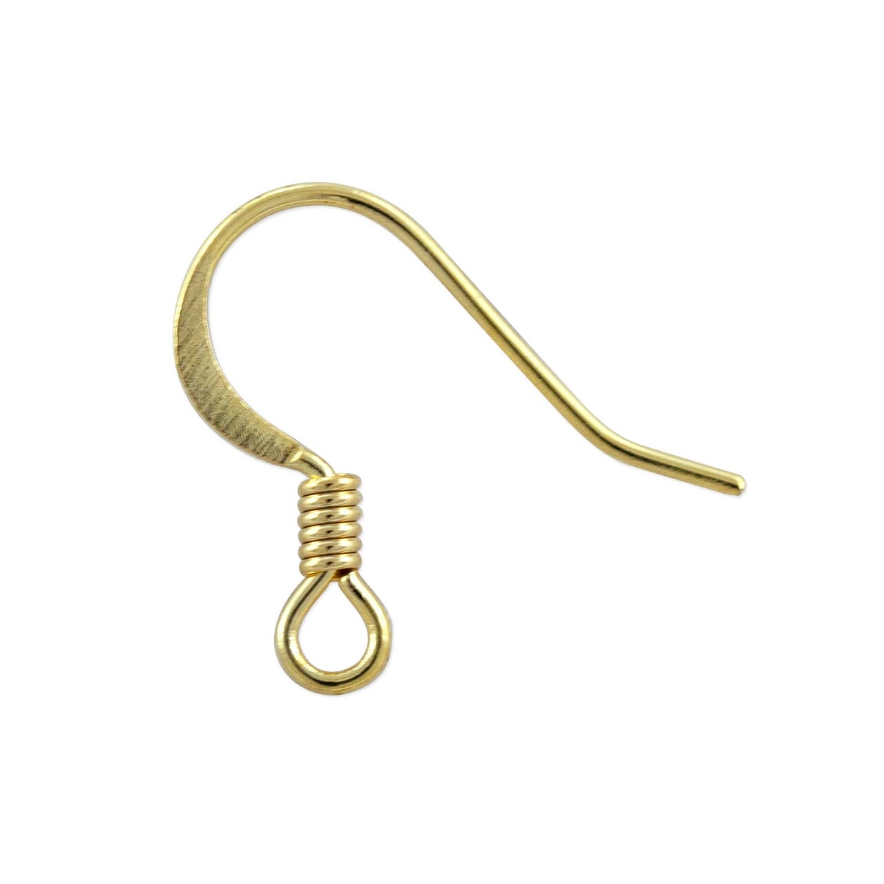 JewelrySupply French Hook Wire Flat with Spring Gold Plated (10-Pcs)